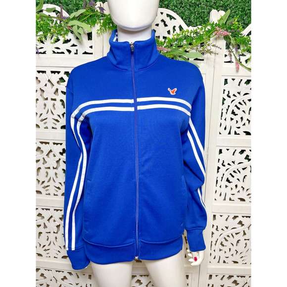 American Eagle Outfitters Jackets & Blazers - 90s Y2K American Eagle Blue Retro Track Zip-Up Jacket Size XS Los Angeles 1977